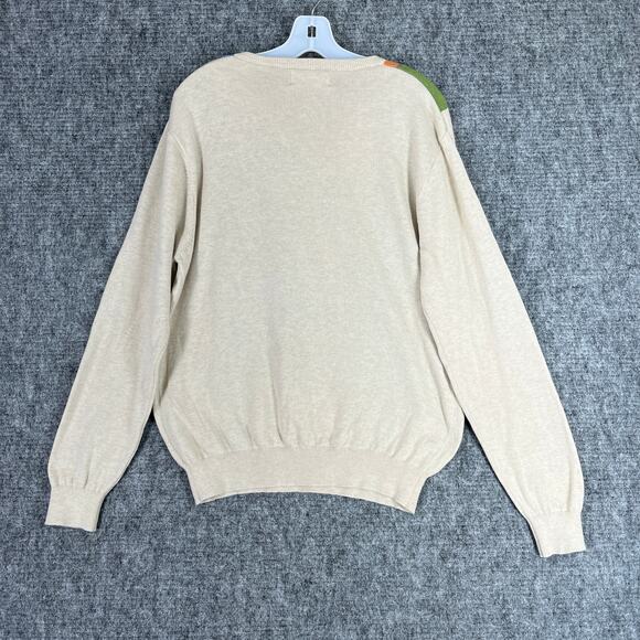 Orivs Sweater Mens L Beige Argyl Cashmere Signature Collection Business Casual - Picture 2 of 6